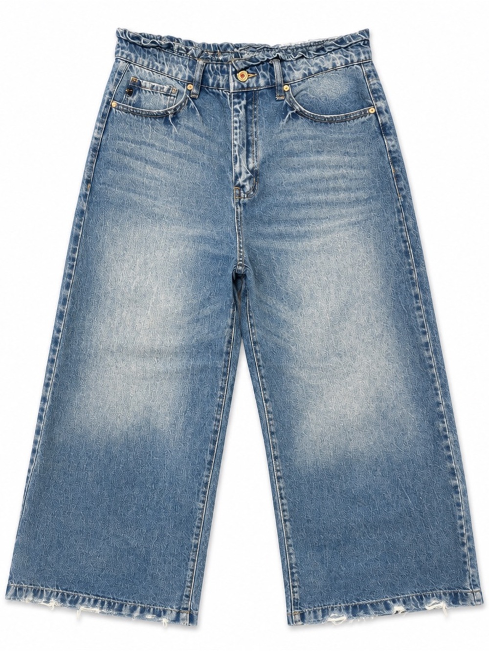 KanCan high rise wide leg cropped jeans size 9/28 raw hem